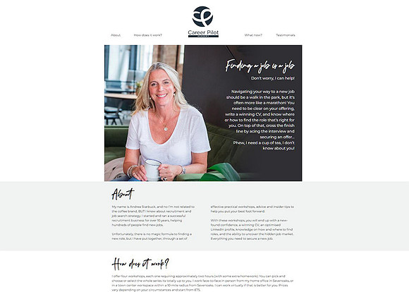 Job search specialist website homepage image